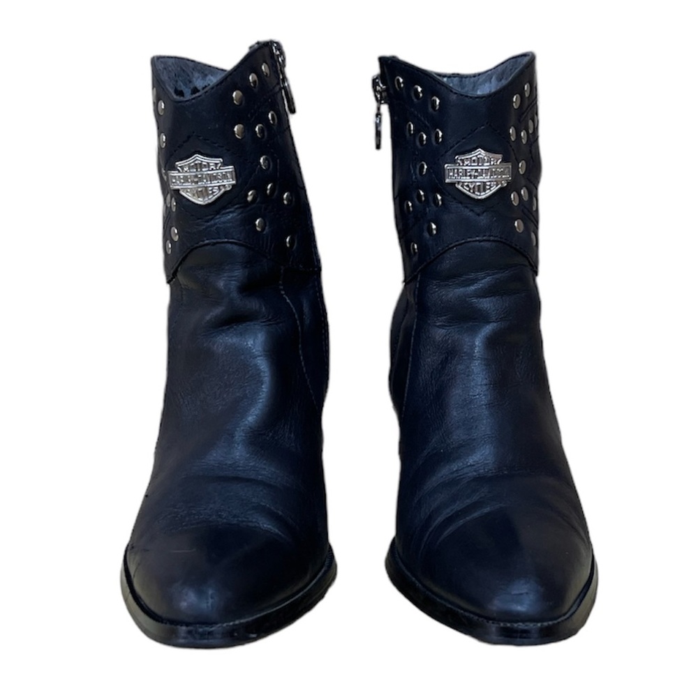 HARLEY-DAVIDSON Black Women’s Leather Heeled Boots Size 5.5